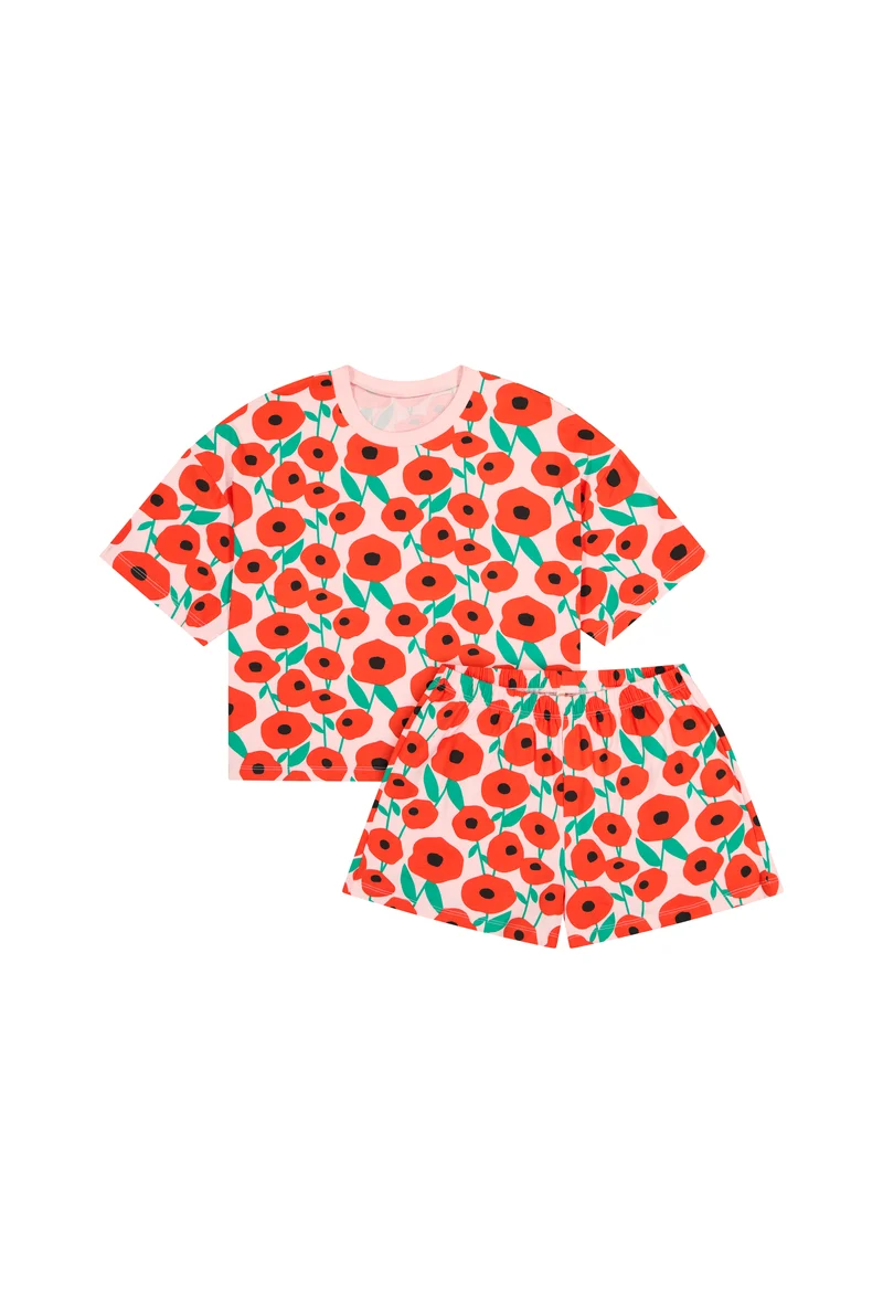 Pyjama Coton BIO - Coquelicot Rose