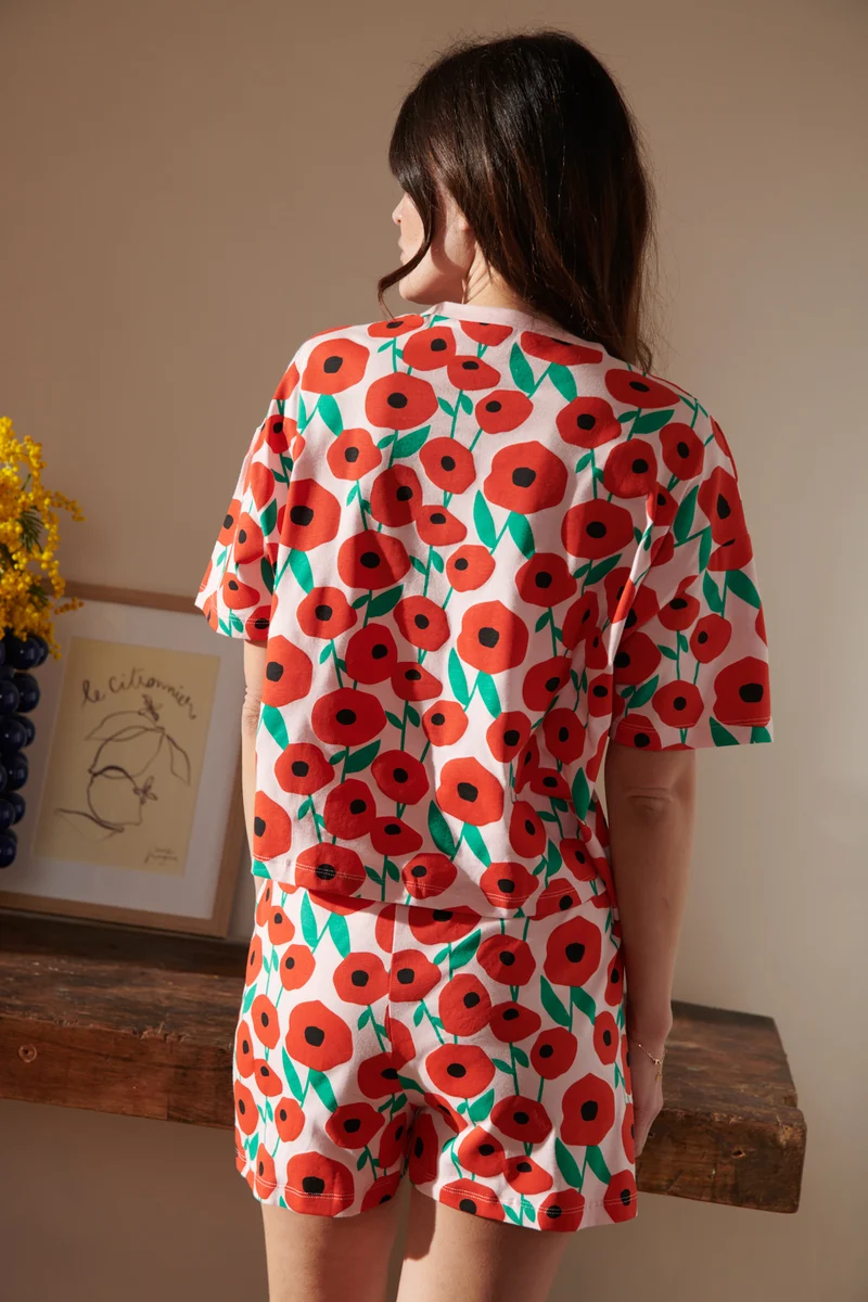 Pyjama Coton BIO - Coquelicot Rose