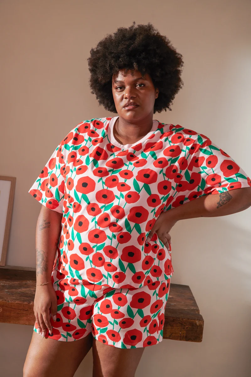 Pyjama Coton BIO - Coquelicot Rose