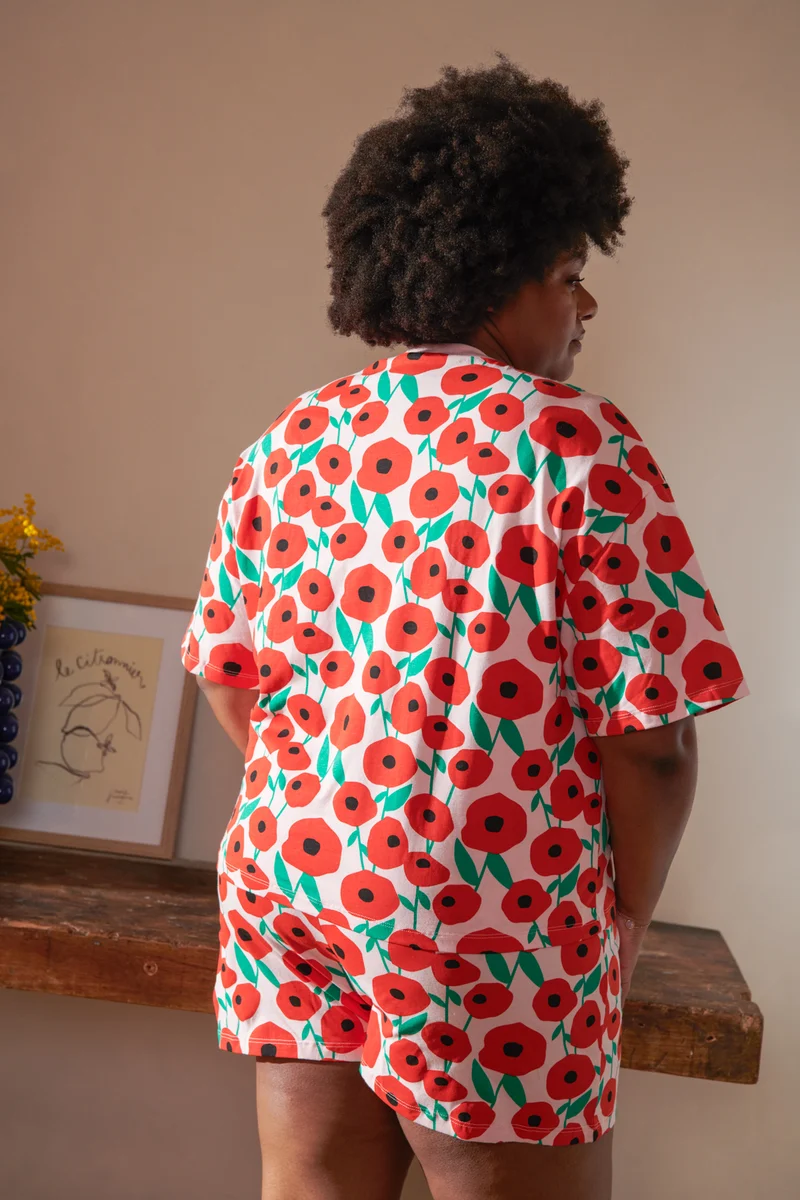 Pyjama Coton BIO - Coquelicot Rose