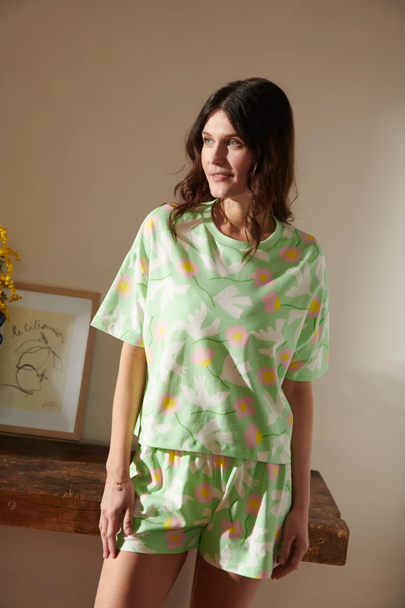 Pyjama Coton BIO - Bird Vert
