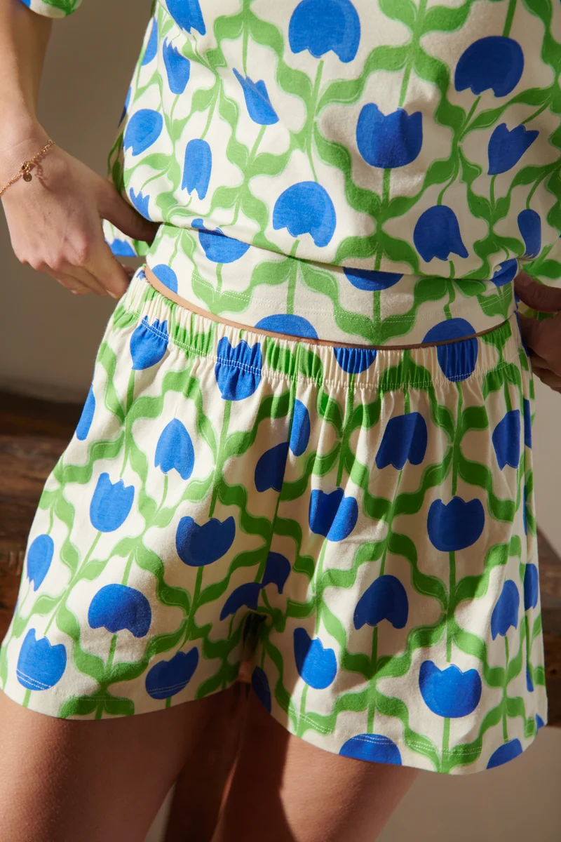Pyjama Coton BIO - Tulipes Bleues