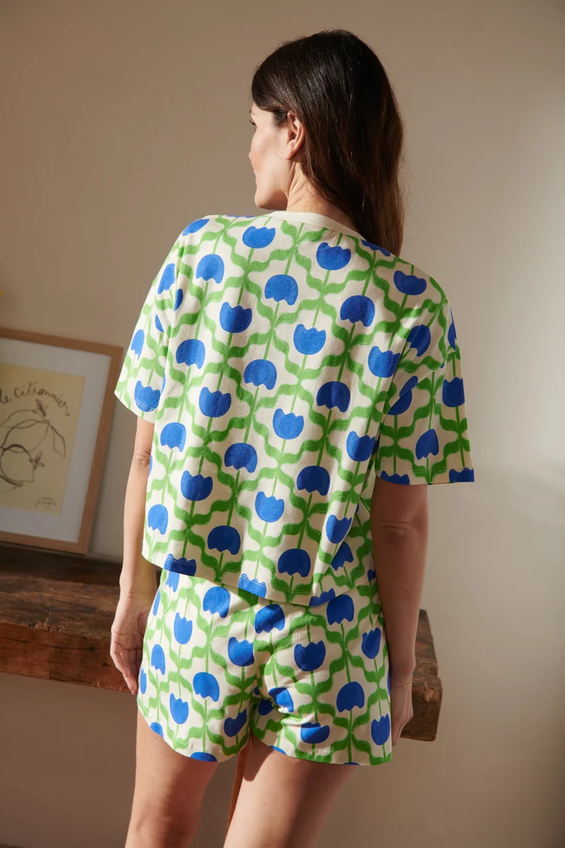 Pyjama Coton BIO - Tulipes Bleues