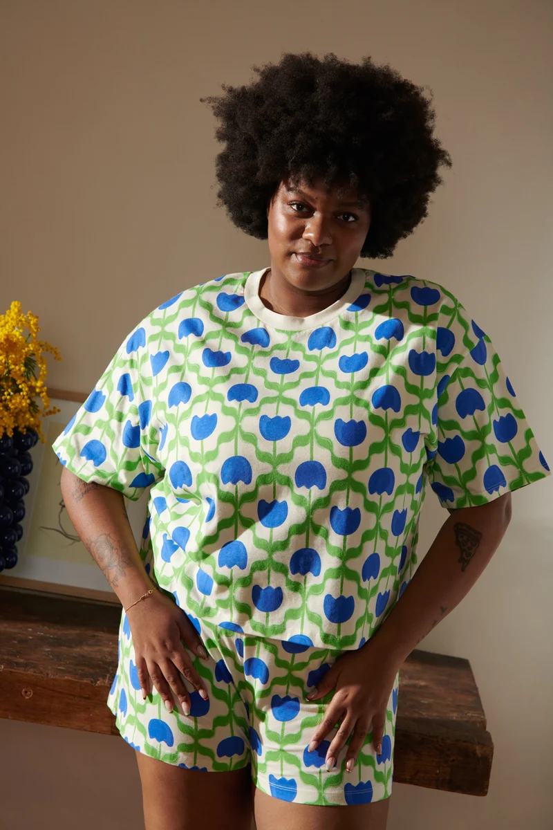 Pyjama Coton BIO - Tulipes Bleues