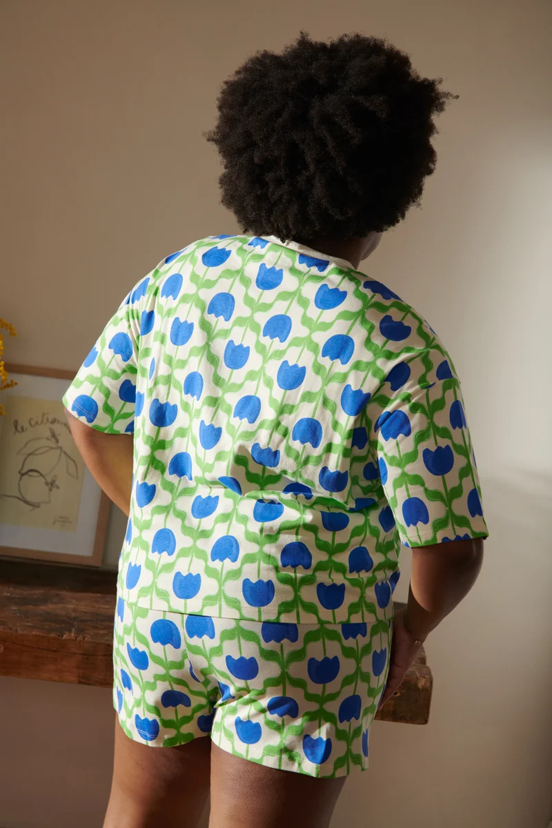 Pyjama Coton BIO - Tulipes Bleues