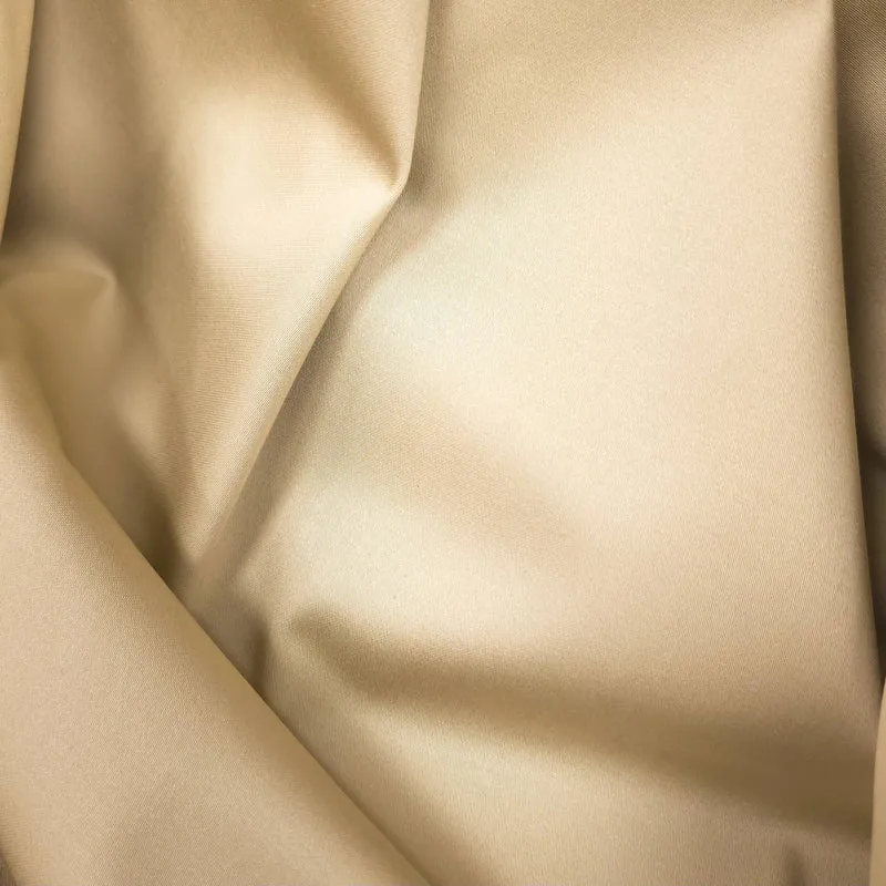 Coton Légèrement Extensible au Fini Satiné | Beige