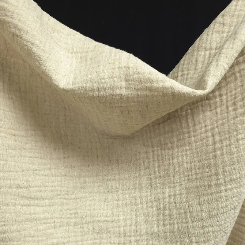 Tissu double gaze de coton et lin | Certifié OEKO-TEX® | Naturel