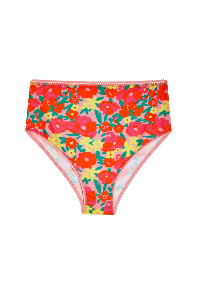 Culotte Taille Haute Coton BIO - Allamanda Rose