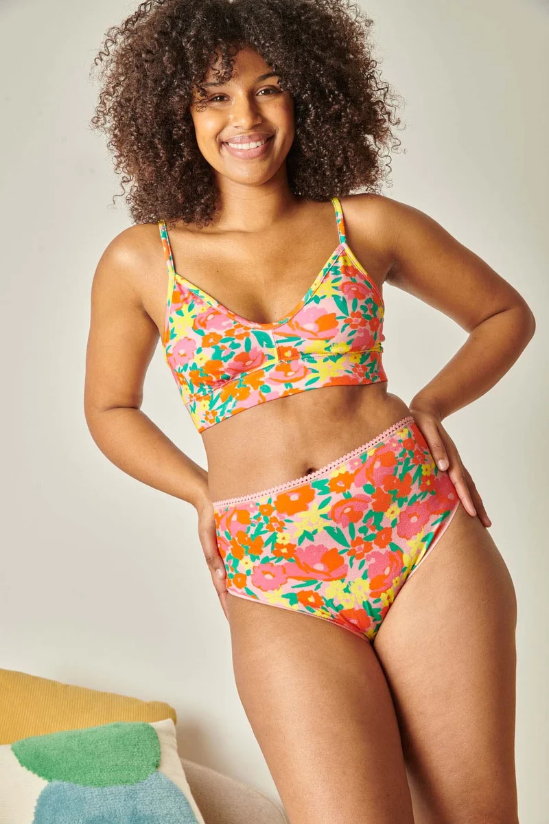 Culotte Taille Haute Coton BIO - Allamanda Rose