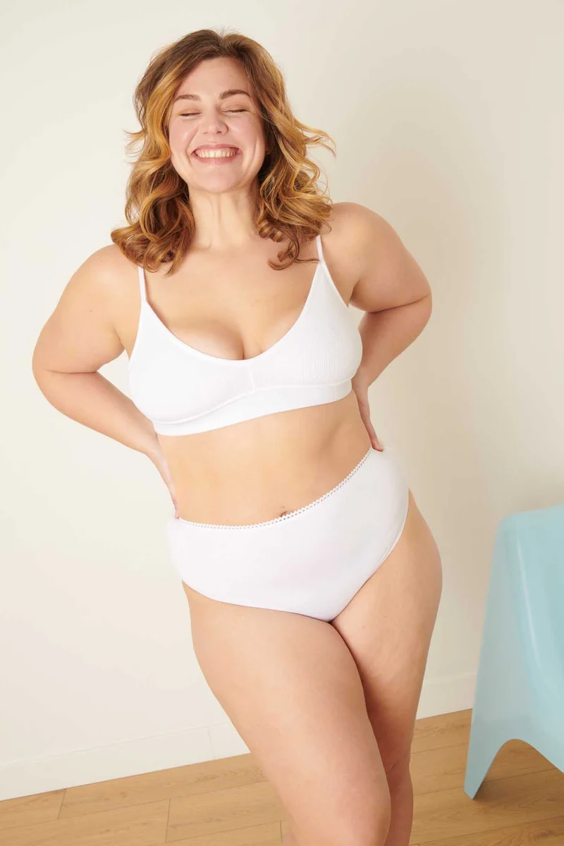 Culotte Taille Haute Coton BIO - Blanc