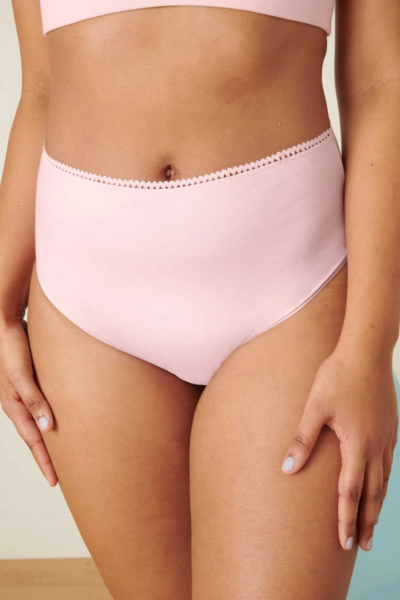 Culotte Taille Haute Coton BIO - Rose Blush