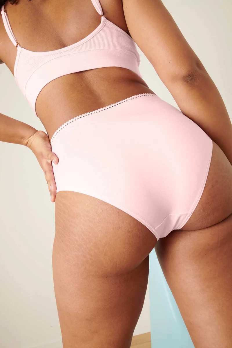 Culotte Taille Haute Coton BIO - Rose Blush
