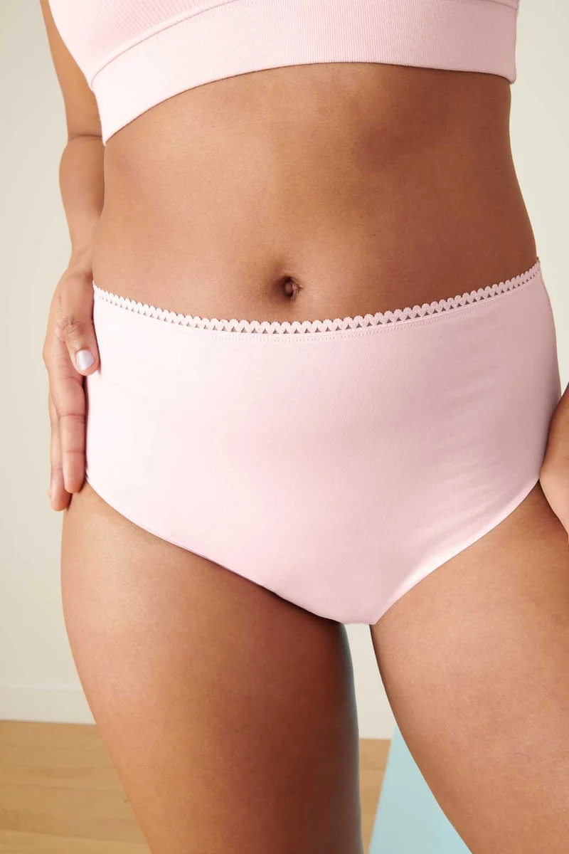 Culotte Taille Haute Coton BIO - Rose Blush