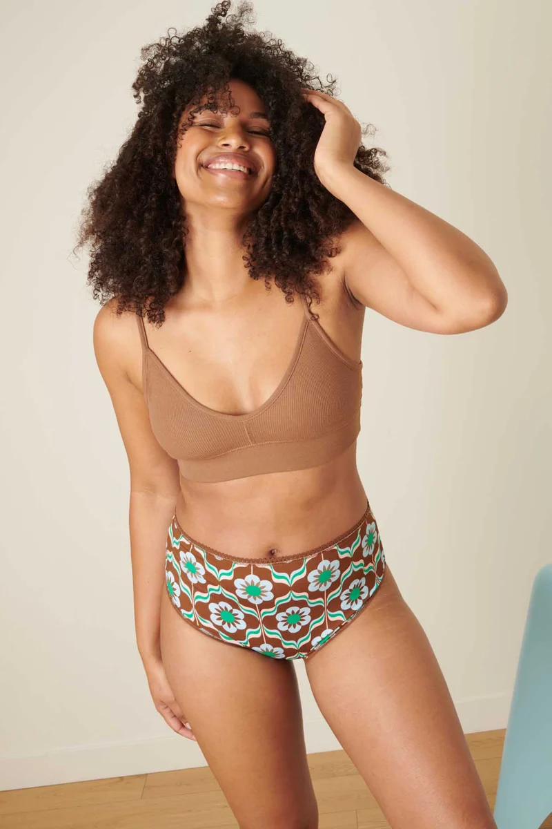 Culotte Taille Haute Coton BIO - Sheila Marron