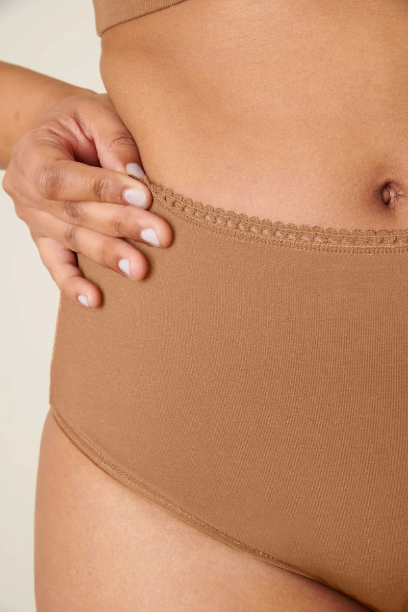 Culotte Taille Haute Coton BIO - Marron