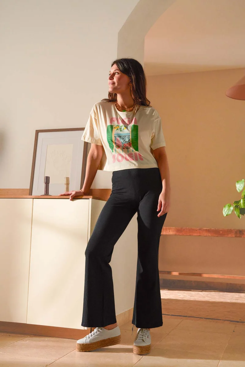 Pantalon Coton BIO Évasé - Noir
