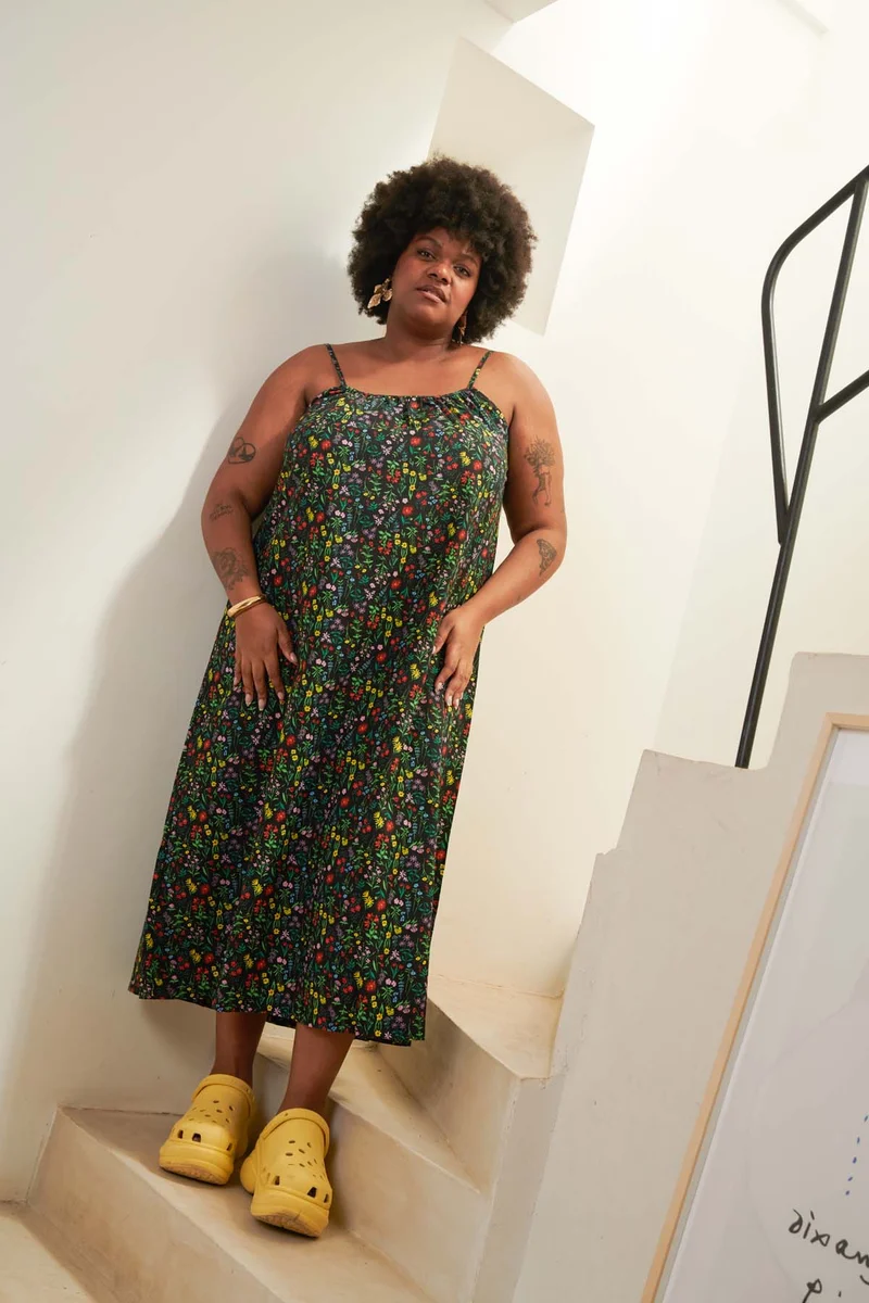 Robe Longue à Bretelles - Pampa Noir