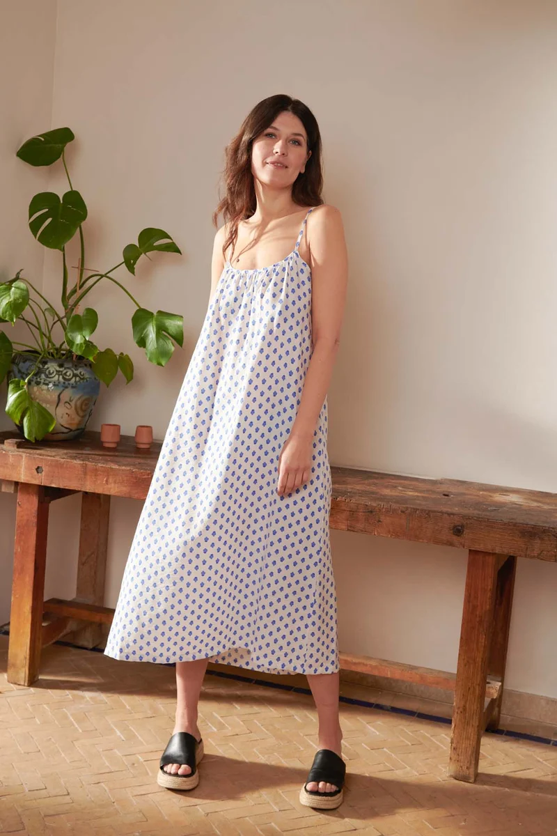 Robe Longue à Bretelles - Abeille