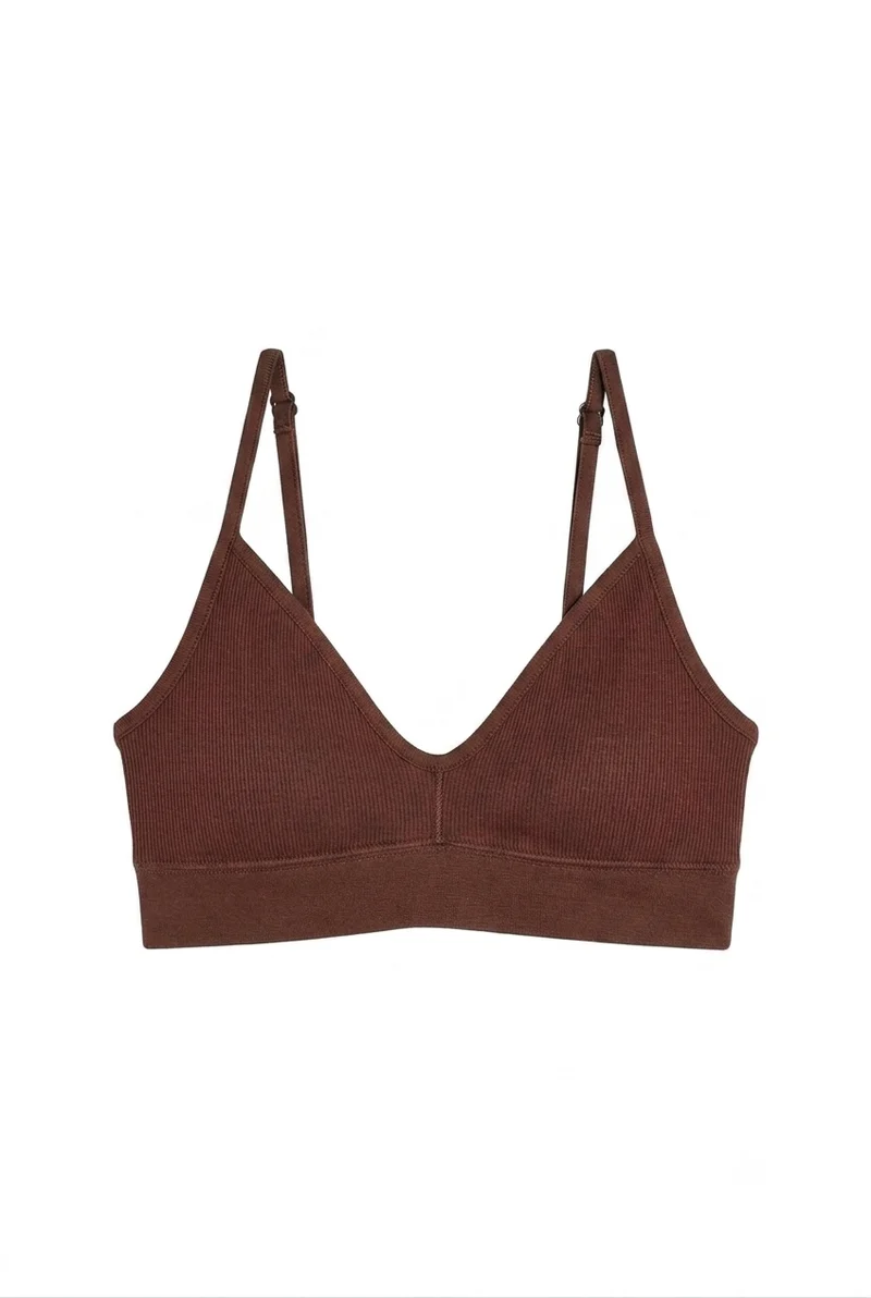Brassière Coton BIO - Marron foncé