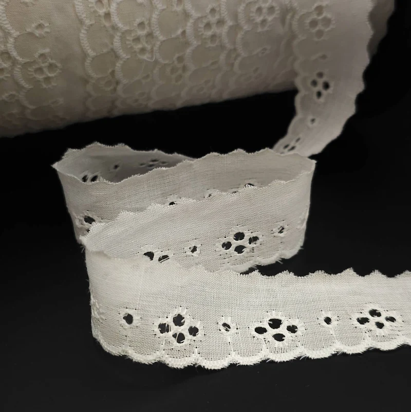 Galon décoratif de broderie anglaise | Ivoire | 25 mm - 1''