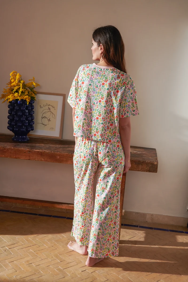Pyjama Long Coton BIO - Pampa Rose