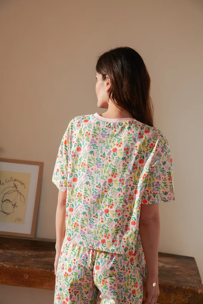 Pyjama Long Coton BIO - Pampa Rose