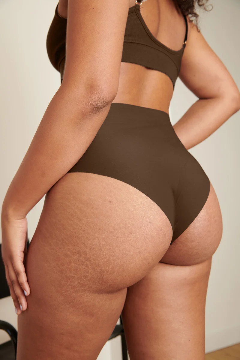 Culotte taille haute sans couture - Marron