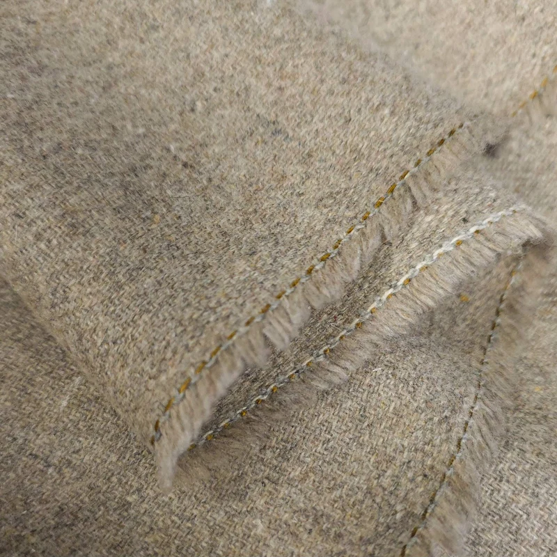 Mélange de Laine | Mini Chevron | Beige & Gris Doux