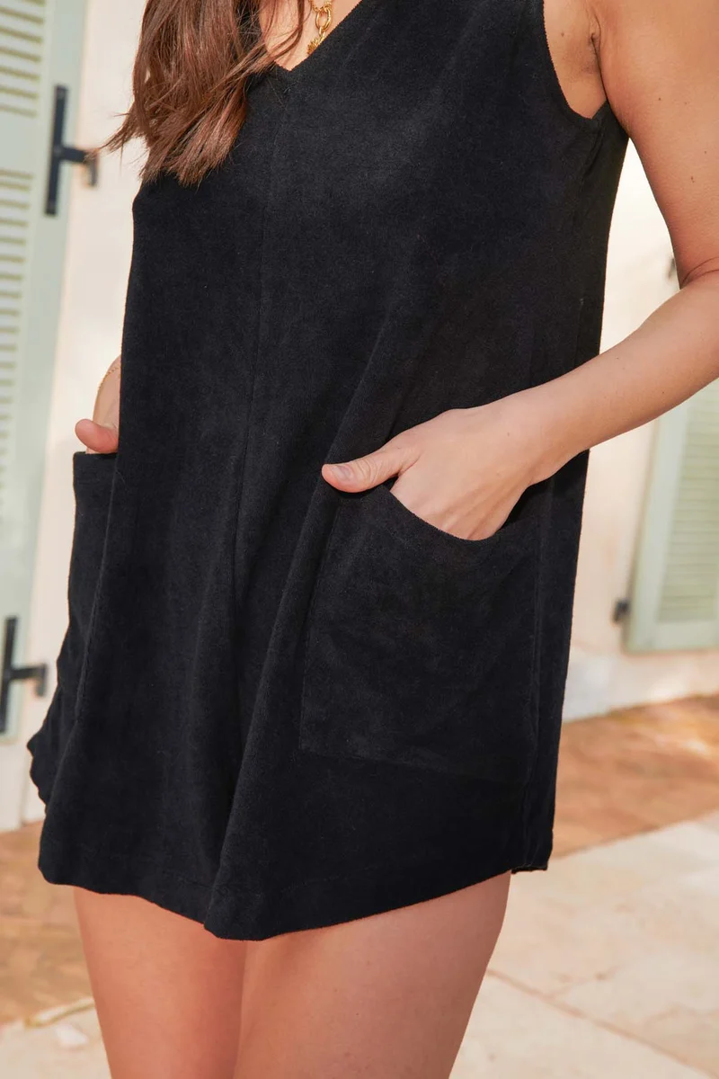 Combishort Éponge Coton BIO - Noir