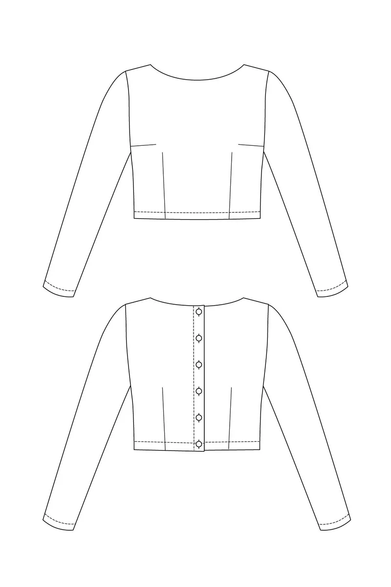 Patron de couture PDF | T-shirt Kanerva à boutons dans le dos | Named Clothing