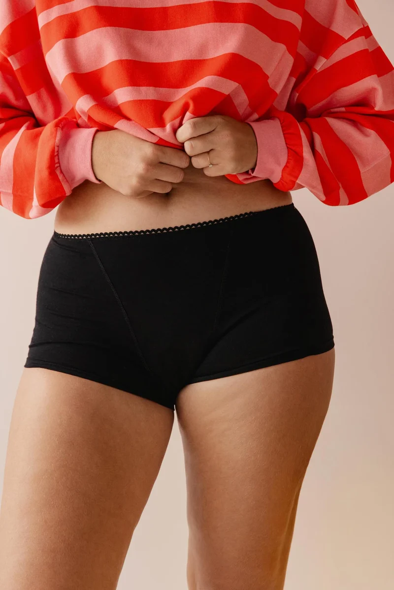 Shorty menstruel GOTS - Flux Nuit | Pirate Black