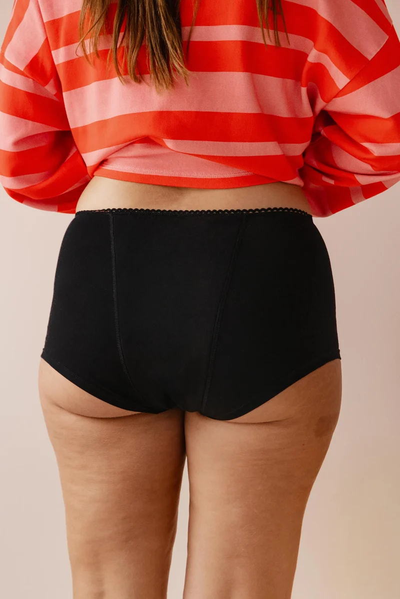 Shorty menstruel GOTS - Flux Nuit | Pirate Black