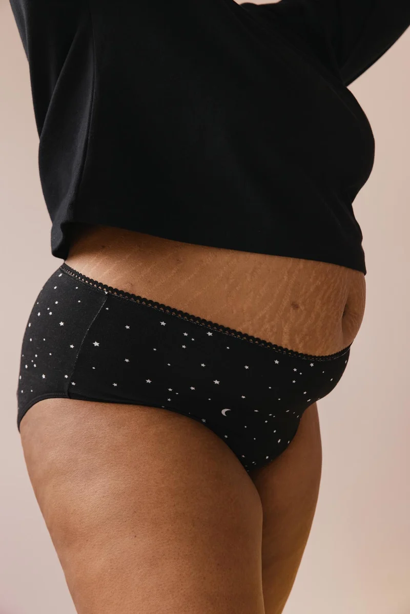 Culotte menstruelle Taille Haute GOTS - Flux Nuit | Astro