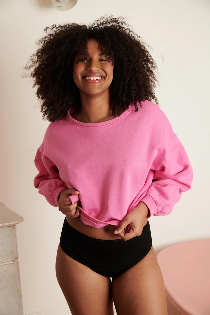 Culotte menstruelle Taille Haute GOTS - Flux abondant | Pirate Black