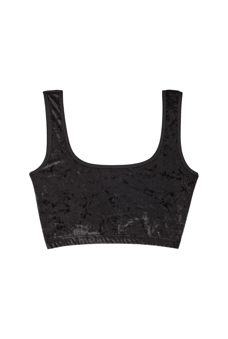 Top Velours Marbré - Noir