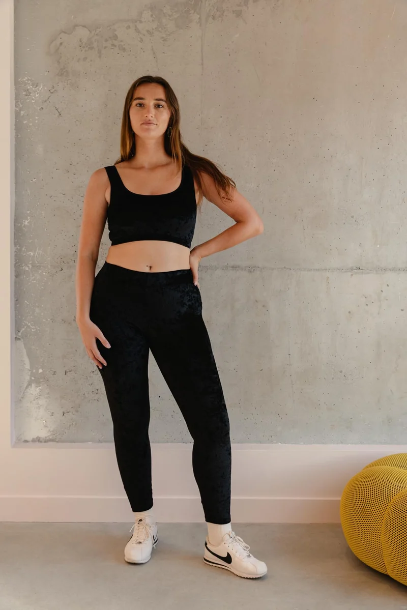 Top Velours Marbré - Noir