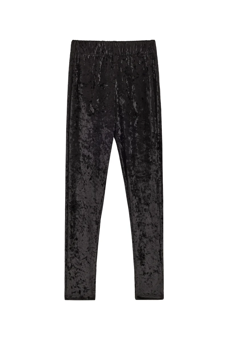 Leggings Velours Marbré - Noir