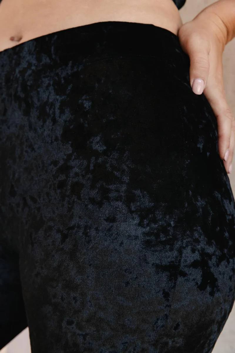 Leggings Velours Marbré - Noir