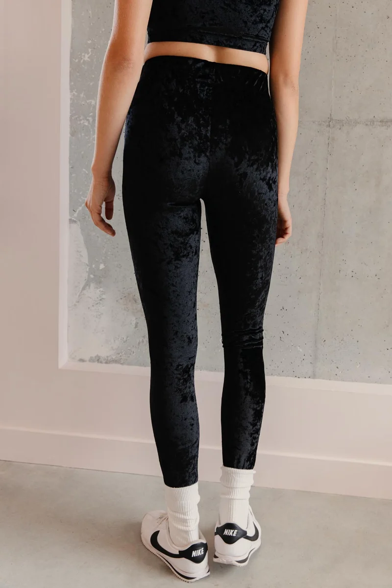 Leggings Velours Marbré - Noir
