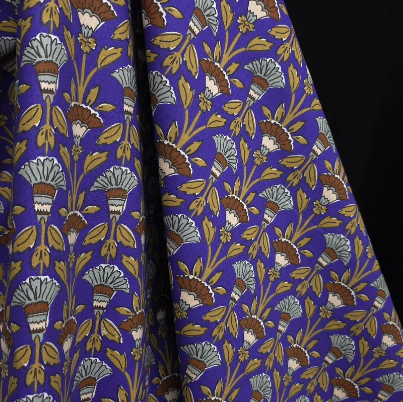 Coton Enduit | Kantha Floral Violet | Oeko-Tex