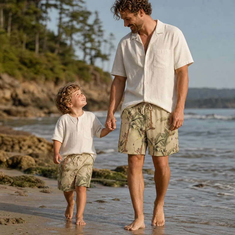 Tissu Extensible pour Boardshort | Singes Tropicaux | Deadstock