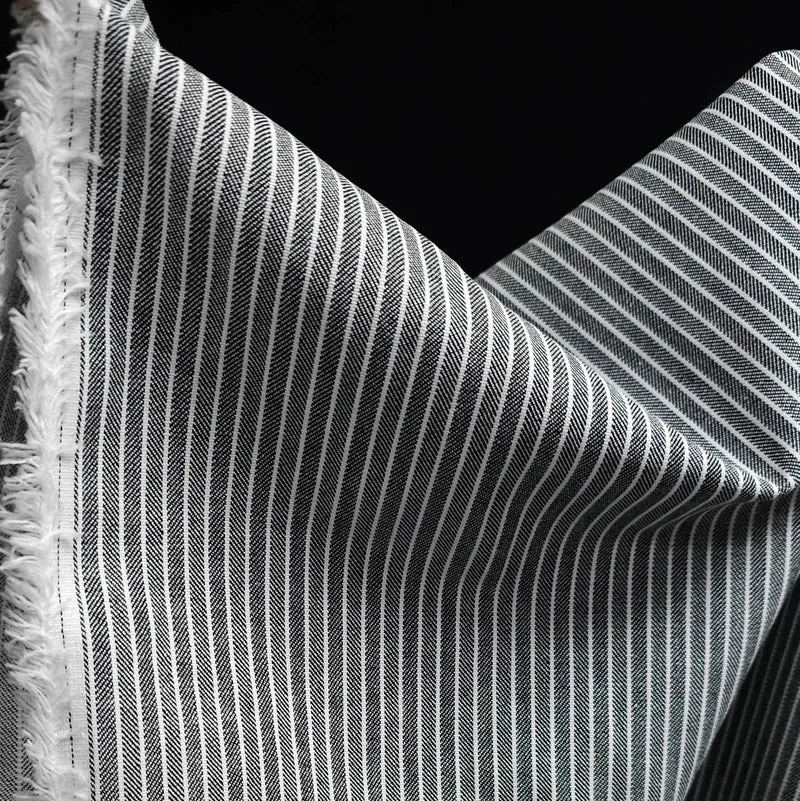 Chevron à rayures tailleur | Twill de coton extensible