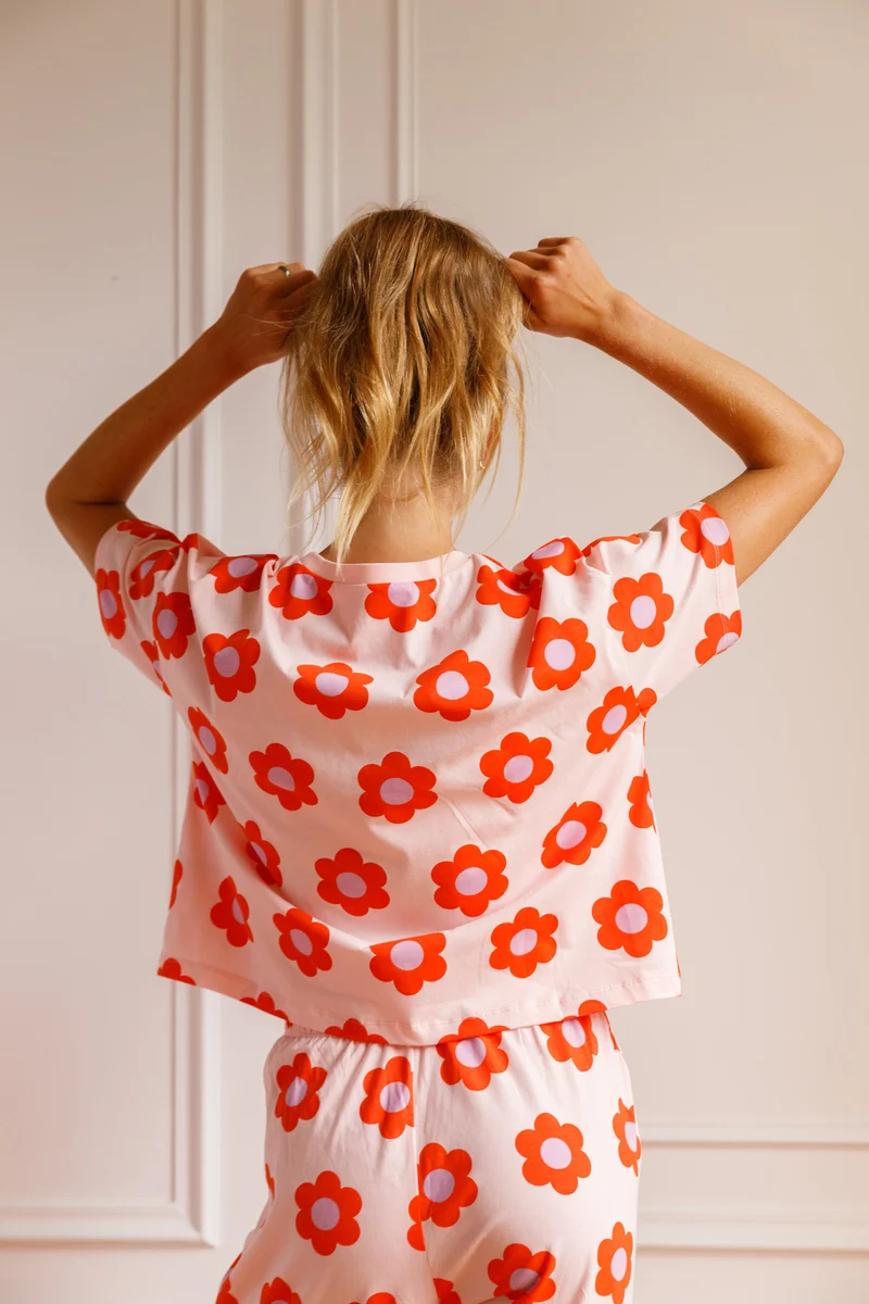 Pyjama long Coton BIO - Clodette Rose