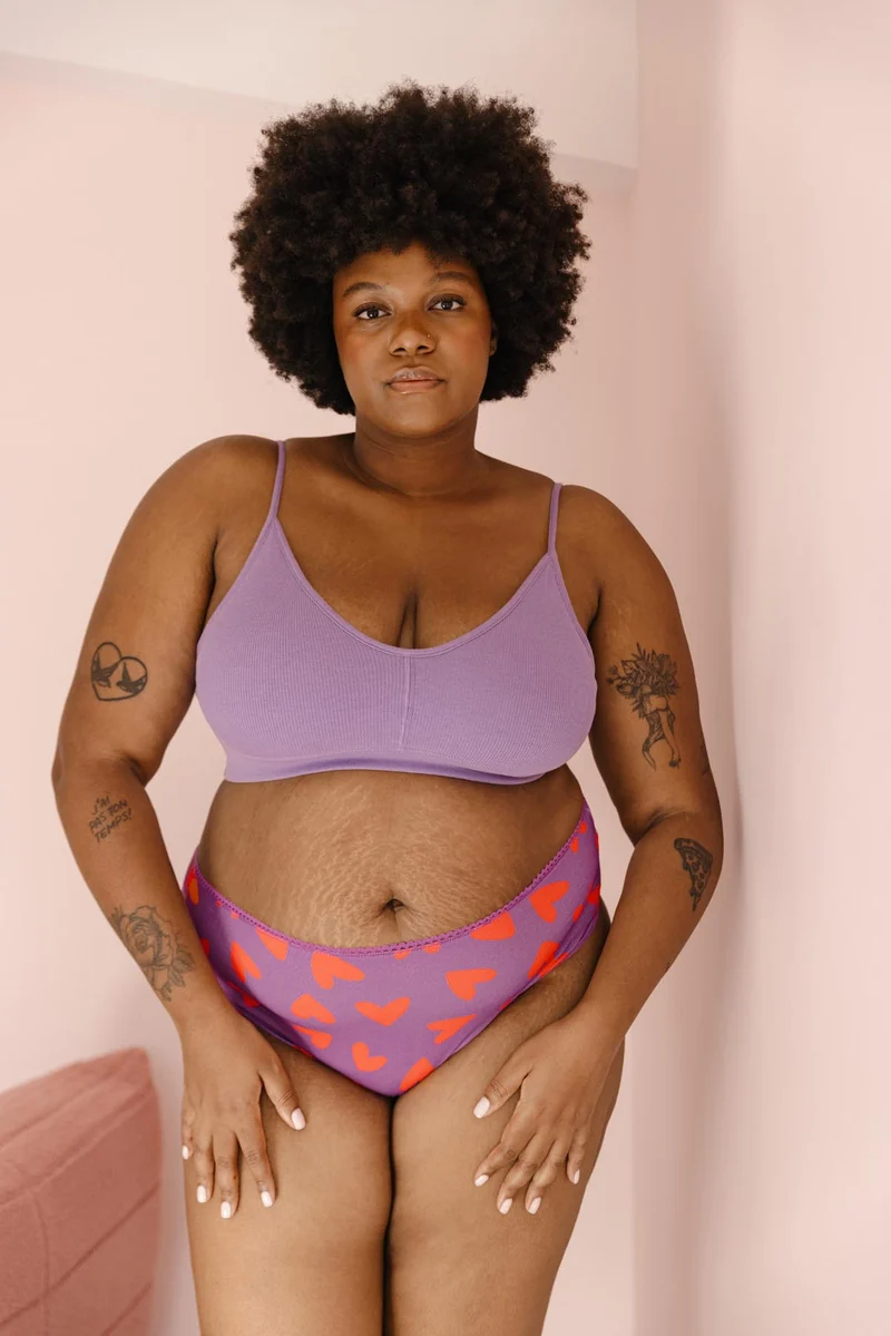 Culotte Taille Haute Coton BIO - Mi amor Violet