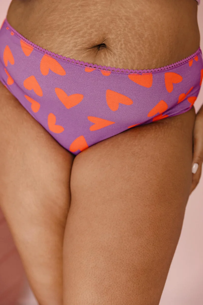 Culotte Taille Haute Coton BIO - Mi amor Violet