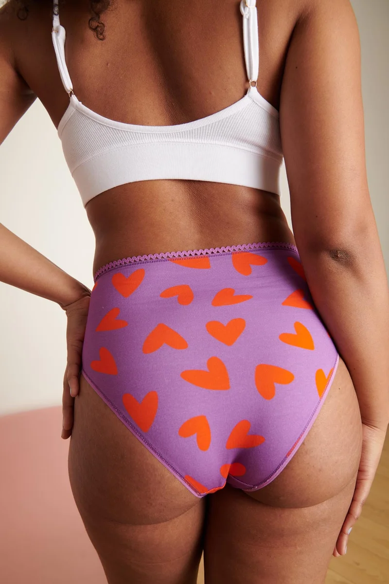 Culotte Taille Haute Coton BIO - Mi amor Violet