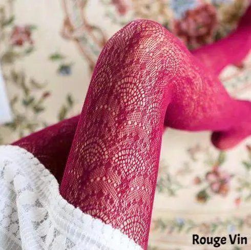 Collants dentelle motifs délicats - 5 coloris