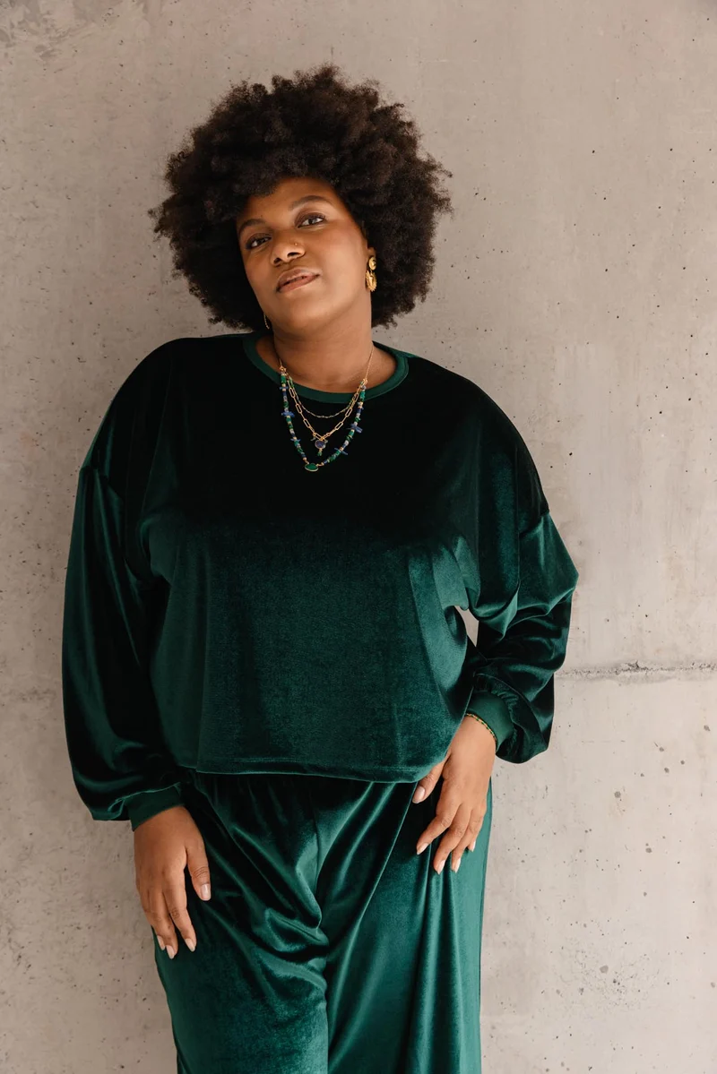 Sweat Velours - Vert Foncé