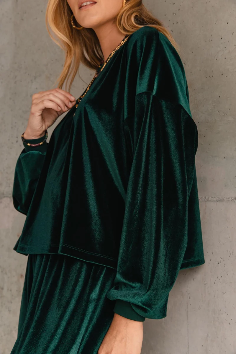 Sweat Velours - Vert Foncé