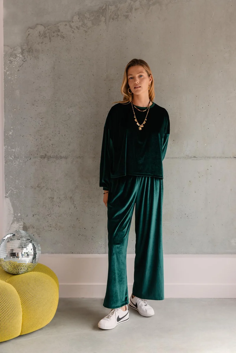 Sweat Velours - Vert Foncé